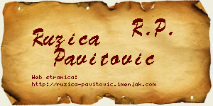 Ružica Pavitović vizit kartica